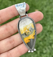 Load image into Gallery viewer, Native American Sterling Silver Yellow Bumblebee Jasper Pendant Tillie Jon Gift