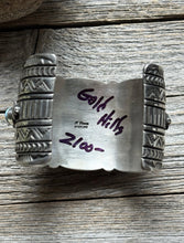 Load image into Gallery viewer, Navajo Sterling Silver Golden Hill Turquoise Cuff Bracelet H Piasso