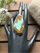 Load image into Gallery viewer, Navajo Native Sterling Silver Number 8 Turquoise Adjustable Ring Leslie Nez Gift