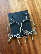 Load image into Gallery viewer, Sterling silver bow hoop earrings