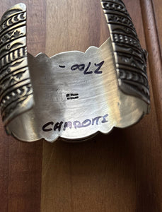 Native American Sterling Silver Purple Charoite Cuff Bracelet H Happy Piasso