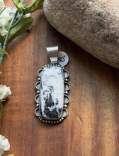 Load image into Gallery viewer, Navajo Native American Sterling Silver White Buffalo Turquoise Pendant D Benally
