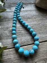 Load image into Gallery viewer, Sleeping Beauty Turquoise 925 Sterling Silver Nuggets Bead Necklace 18 inch Gift