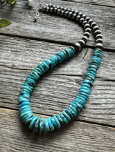 Load image into Gallery viewer, Sterling Silver Blue Turquoise W Pearls Bead Necklace. 18 inch