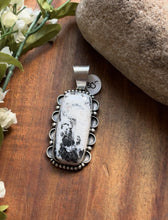 Load image into Gallery viewer, Navajo Native American Sterling Silver White Buffalo Turquoise Pendant D Benally