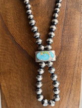 Load image into Gallery viewer, Sterling Silver Sonoran Gold Turquoise Pearls Bead Jackla Necklace 22 Inch