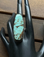 Load image into Gallery viewer, Navajo Native Sterling Silver Number 8 Turquoise Adjustable Ring Leslie Nez Gift