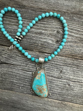 Load image into Gallery viewer, Navajo sterling silver royston turquoise pendant necklace