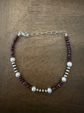 Load image into Gallery viewer, Sterling silver purple spiny oyster anklet 9 to 11 inches