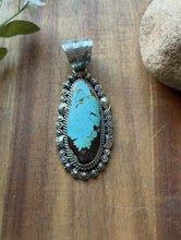 Load image into Gallery viewer, Navajo Sterling Silver Blue Turquoise Handmade Pendant K Yazzie Gift
