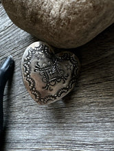 Load image into Gallery viewer, Native American Sterling Silver Heart Stamped Adjustable Ring. VJP Vincent