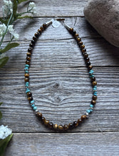 Load image into Gallery viewer, Tommy Rosita Singer T R Sterling Silver Tigers Eye Choker Bead Necklace 15 Inch