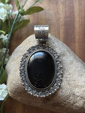Load image into Gallery viewer, Native American Navajo Sterling Silver Black Onyx Pendant Etta Enditto Gift
