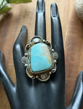Load image into Gallery viewer, Navajo Sterling Silver Royston Turquoise Adjustable Ring Etta Enditto Gift