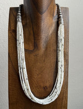 Load image into Gallery viewer, Sterling Silver Multi Strand MOP Mother Of Pearl Bead Necklace 26 inch