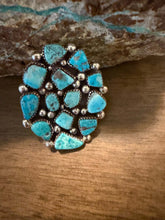 Load image into Gallery viewer, Navajo sterling silver turquoise  ring adjustable