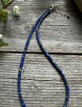 Load image into Gallery viewer, Southwestern 925 Sterling Silver Lapis Pearls Bead Necklace 18 Inch