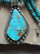 Load image into Gallery viewer, Navajo sterling silver turquoise pendant necklace etta Endito
