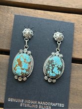 Load image into Gallery viewer, Navajo 925 Sterling Silver Turquoise Earrings KY Southwestern