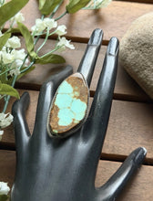 Load image into Gallery viewer, Navajo Native Sterling Silver Number 8 Turquoise Adjustable Ring Leslie Nez Gift