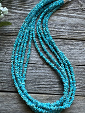 Load image into Gallery viewer, Southwestern Sterling Silver Blue Turquoise Multi Strand Bead Necklace. 20 inch