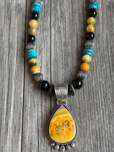 Load image into Gallery viewer, HandmadeNavajoJasperPendentSterlingSilver
WithTurquoiseOnyxandJasperWithNecklace