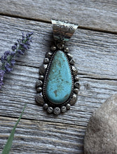 Load image into Gallery viewer, Navajo Native American Sterling Silver Turquoise Handmade Pendant R Yazzie Gift