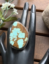 Load image into Gallery viewer, Navajo Native Sterling Silver Number 8 Turquoise Adjustable Ring Leslie Nez Gift