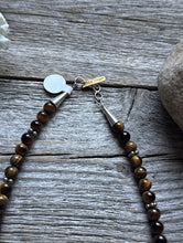Load image into Gallery viewer, Tommy Rosita Singer T R Sterling Silver Tigers Eye Choker Bead Necklace 15 Inch