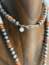 Load image into Gallery viewer, Native American Sterling Silver Spiny Oyster Pearls Jackla Bead Necklace