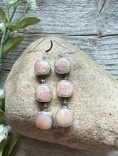 Load image into Gallery viewer, Navajo Pink Conch Sterling Silver Earrings 2.5 Inch. K Yazzie. Gift