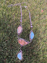 Load image into Gallery viewer, Navajo sterling silver Roy stone turquoise Lamat necklace