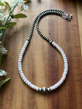 Load image into Gallery viewer, Sterling Silver Pink Conch W Multi Bead Pearls Necklace. 18 Inch. Gift