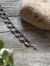 Load image into Gallery viewer, Floral Sterling Silver Pink Conch Pearls Bead Bracelet. 6.5 Inch