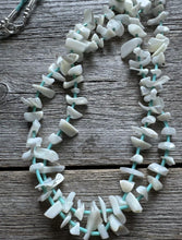 Load image into Gallery viewer, Vintage Native American Sterling Silver White Shell Turquoise Bead Necklace 26”