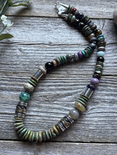 Load image into Gallery viewer, Tommy Rosita Singer T R Sterling Silver Green Turquoise Bead Necklace 20 Inch