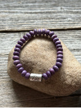 Load image into Gallery viewer, Kokopelli Purple 7 Inch Stretch Stretchy Elastic Bead Bracelet Gift