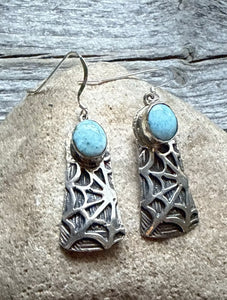 Navajo 925 Sterling Silver Golden Hill Turquoise Earrings Joe Paul Southwestern