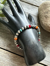 Load image into Gallery viewer, Multi Stone 6mm 7 Inch 925 Sterling Silver Pearls Bead Bracelet