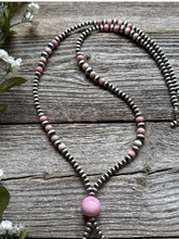 Load image into Gallery viewer, Jacla Sterling Silver Multi Graduated Pink Conch Pearls Bead Necklace 24 inch