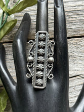 Load image into Gallery viewer, Navajo Native Sterling Silver Stamped Ring Size 7.5 Geneva