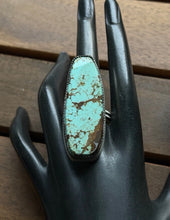 Load image into Gallery viewer, Navajo Native Sterling Silver Number 8 Turquoise Adjustable Ring Leslie Nez Gift