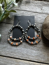Load image into Gallery viewer, Southwestern Sterling Silver Orange Spiny Oyster Pearls Double Loop Earrings
