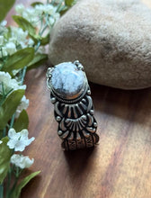 Load image into Gallery viewer, Tsosie White TO Sterling Silver White Buffalo Turquoise Cuff Bracelet Navajo