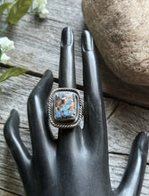 Load image into Gallery viewer, Native American Sterling Silver Golden Hill Turquoise Ring. Size 10 Gift BJ