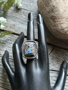 Native American Sterling Silver Golden Hill Turquoise Ring. Size 10 Gift BJ