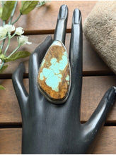 Load image into Gallery viewer, Navajo Native Sterling Silver Number 8 Turquoise Adjustable Ring Leslie Nez Gift