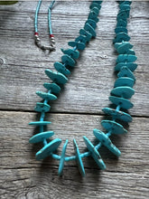 Load image into Gallery viewer, Vintage Native American Sterling Silver Blue Magnesite Bead Necklace 32 Inch
