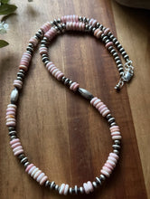 Load image into Gallery viewer, Sterling Silver Pink Conch W Multi Bead Pearls Necklace. 24 inch. Gift