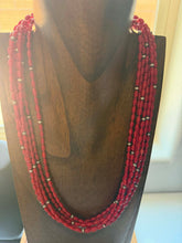 Load image into Gallery viewer, Sterling silver red coral necklace 24 inch